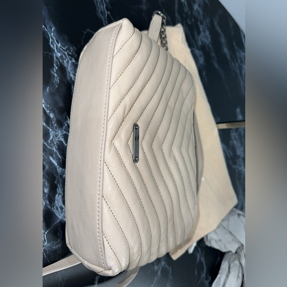 REBECCA MINKOFF Edie Top Handle Quilted Leather Satchel Cashmere AUTHENTIC - Picture 7 of 12